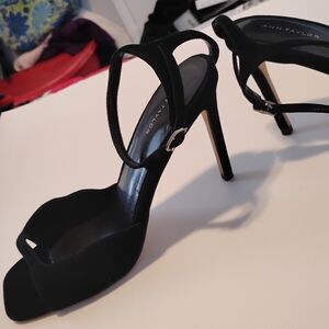 Ann Taylor Black Women's 7.5 Open Toe Strappy Stiletto Heels
